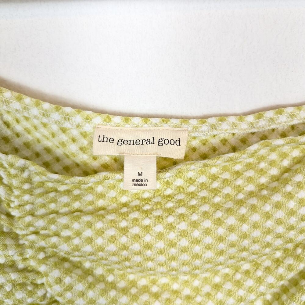 The General Good Blouse M Green Gingham Square Neck Puff Sleeve Cottagecore - Picture 7 of 8